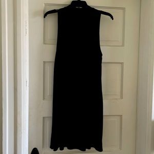 Black Mini sleeveless Turtle neck Dress